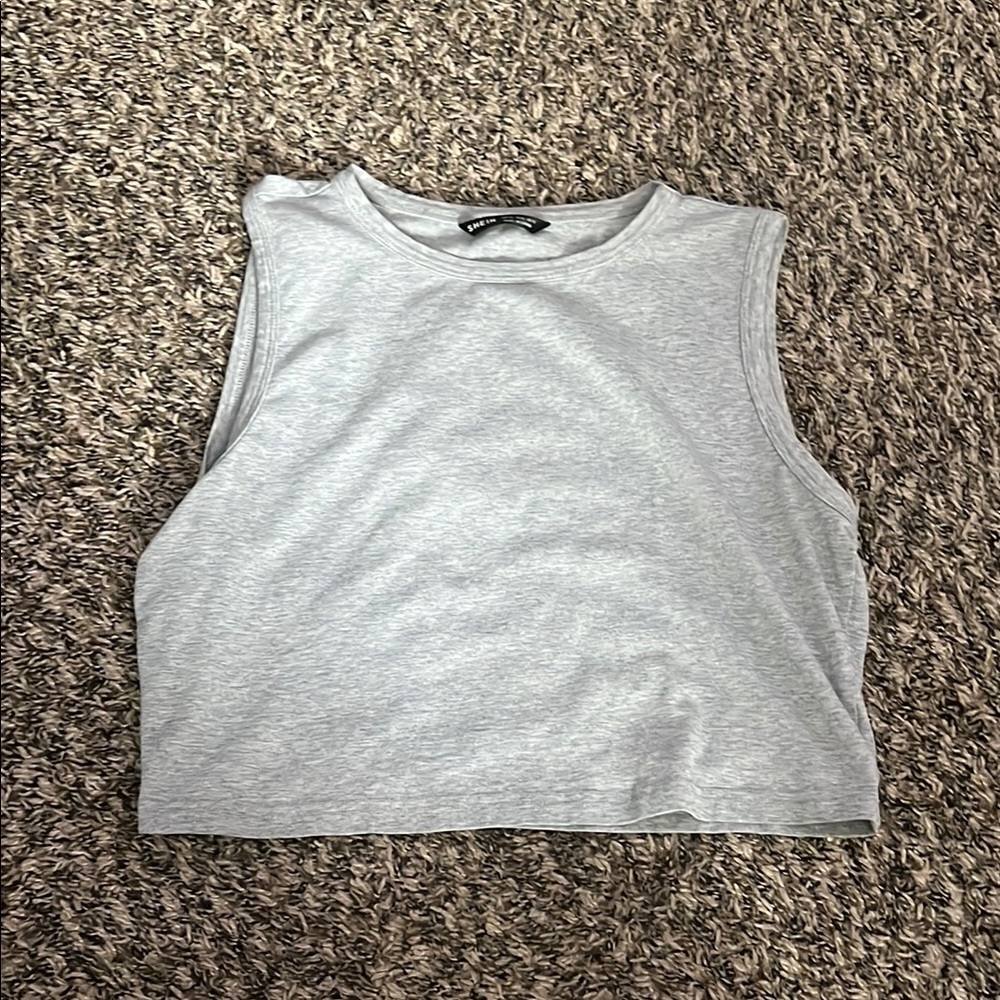 SHEIN Gray Sleeveless Crop Top